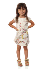 Cute stylish girl isolated on white