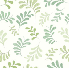 Floral Stylish Seamless Pattern. Vector Leaf background. Fabric Ornament texture.