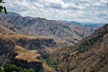 Mountain landscape view with clouds 
