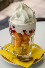fruit salad with yogurt