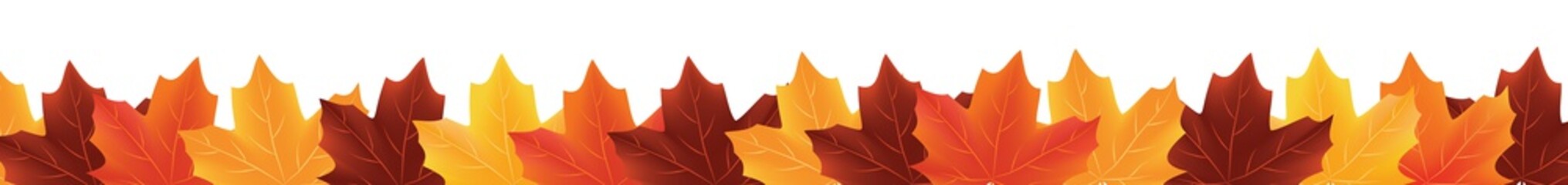 Border of fallen autumn leaves isolated on white