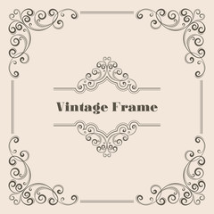 Vintage calligraphy ornament for greeting card, invitation or certificate. Vector Illustration