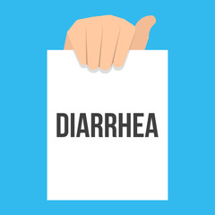 Man showing paper DIARRHEA text
