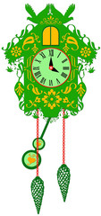 decorative green cuckoo clock