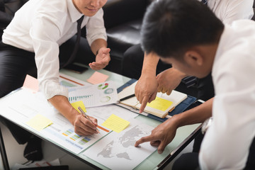 business team discussing  strategy and planning  project to investment at office