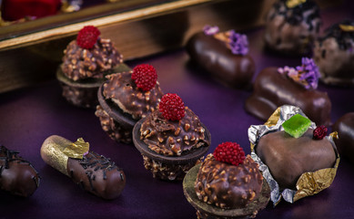 Chocolate cookies in the arrangement