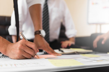 business team discussing  strategy and planning  project to investment at office