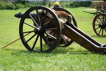 Old cannons were loaded according to traditional design and fired spectacularly
