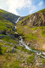 Stigfossen waterfall on Trollstigen road in Norway
