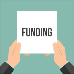 Man showing paper FUNDING text
