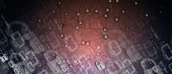 Cybersecurity and information or network protection. Future technology web services for business and internet project