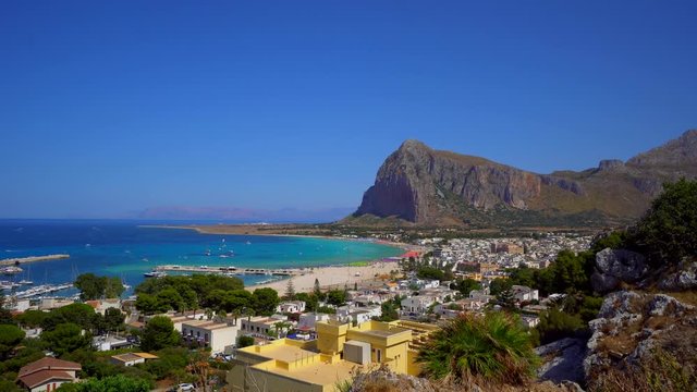 Beautiful panorama of san vito lo capo. Sicily coastline view.