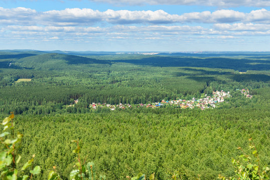 View from Lipovaya Mount. It mountain in the Sverdlovsk region, in the village Chernoistochinsk