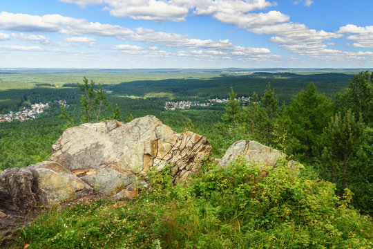 View from Lipovaya Mount. It mountain in the Sverdlovsk region, in the village Chernoistochinsk