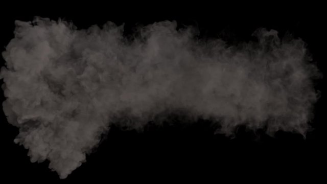 Explosion aus brennendem Benzin und dichtem Rauch mit Alphamaske