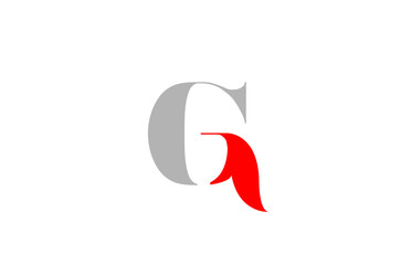 grey red alphabet letter g logo company icon design