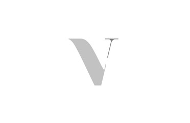 grey alphabet letter v logo company icon design