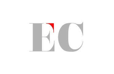 grey red number ec e c logo company icon design