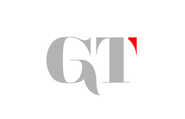 grey red number gt g t logo company icon design
