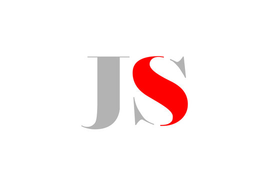 grey red number js j s logo company icon design
