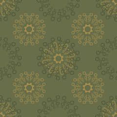 Seamless pattern with gears. Steam punk background. Vector illustration.