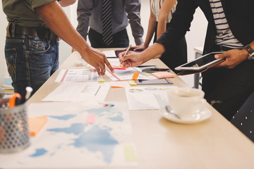 Businessman and team talking and briefing of business plan and strategy at meeting room