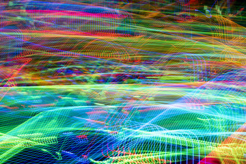 Colorful glowing abstract lines, fractal for background