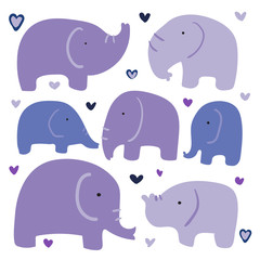 elephant vector collection design