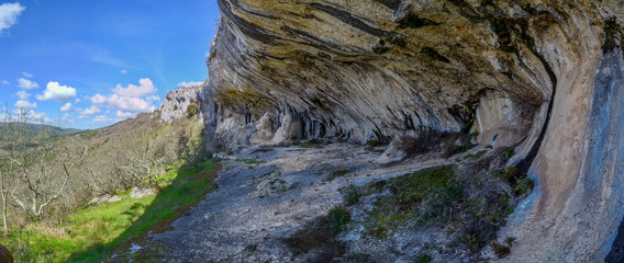Rock shelter (abri) of Veli Badin is a shallow cave-like opening at the base of a bluff at Sočerga, Istria, Slovenia. Local people have named this rock shelters with 'Ears of Istria'.
