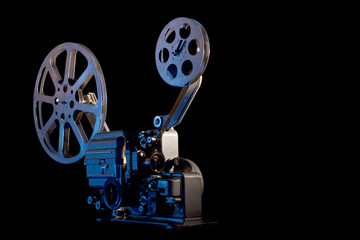 movie projector on black background