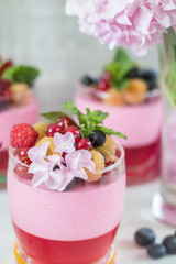 Multivitamin summer berry delicious panacotta.