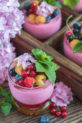 Multivitamin summer berry delicious panacotta.