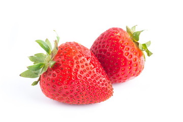 strawberries fruit on white background