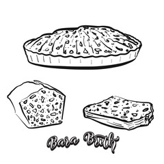 Hand drawn sketch of Bara Brith bread
