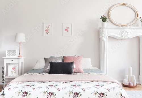 Real Photo Of Bright Feminine English Style Bedroom Interior