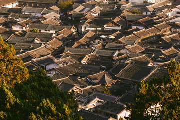 Traditional roof at The Old Town of Lijiang