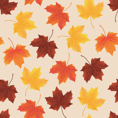 seamless pattern texture of fallen autumn leaves