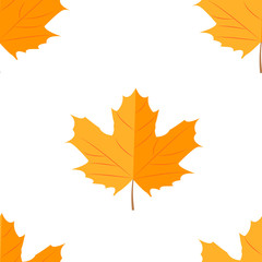 Seamless pattern. Autumn yellow leaves