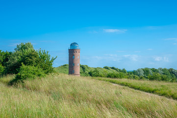 Former Marinepeilturm tower and slavic castle rampart at Cape Arkona