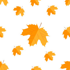 Seamless pattern. Autumn yellow leaves