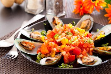 Baked mussels