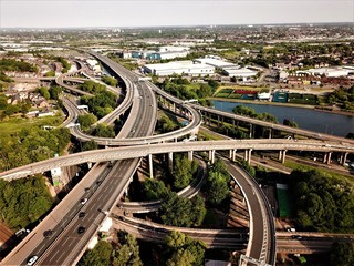 Aerial photo of Spaghetti Junction Birmingham Uk