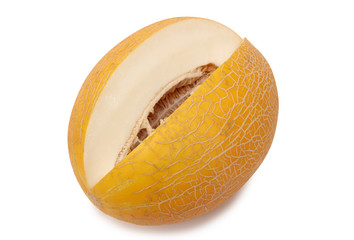 Fototapeta na wymiar Big juicy melon on a white background