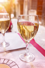 Wineglass of white wine