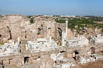 Ancient amphitheater in Side, Turkey