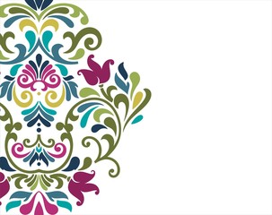 Hindu wedding card design, paisley floral pattern , Rajasthan, India