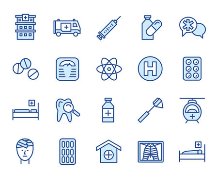 Medical Ambulance Vector Icon Set 
