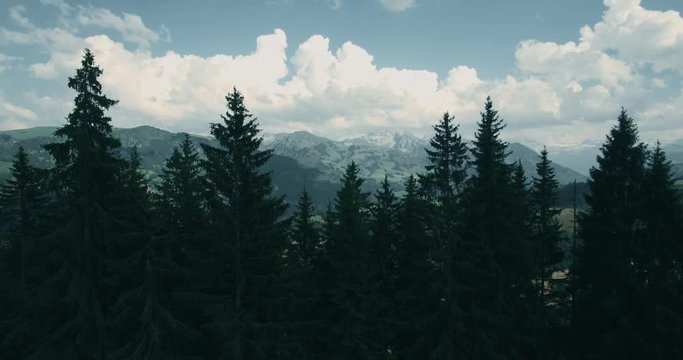 Aerial, Flying At Jaunpass, Switzerland - bleached bypass