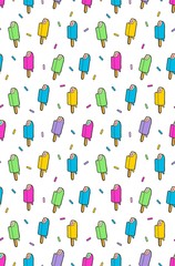 ice cream colorfull vector seamless pattern