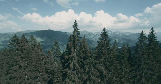 Aerial, Flying At Jaunpass, Switzerland - bleached bypass